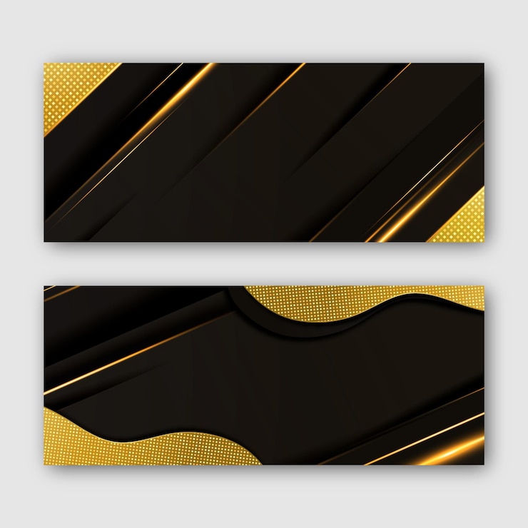 Vector Gratis banner gradien emas mewah