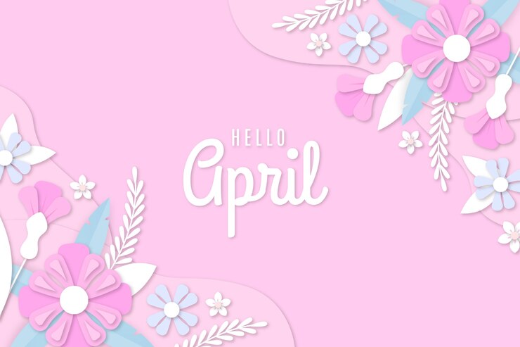 Vector Gratis banner horizontal halo april gaya kertas