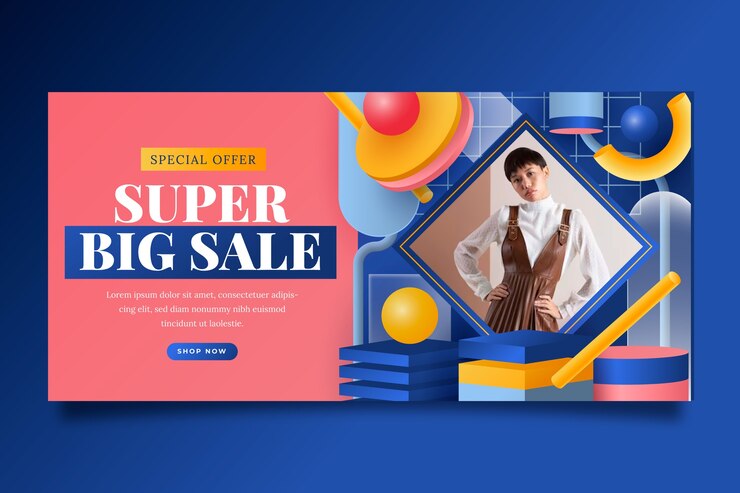 Vector Gratis banner horizontal podium realistis