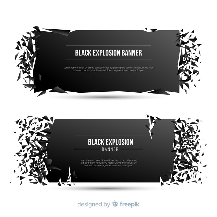 Vector Gratis banner ledakan hitam