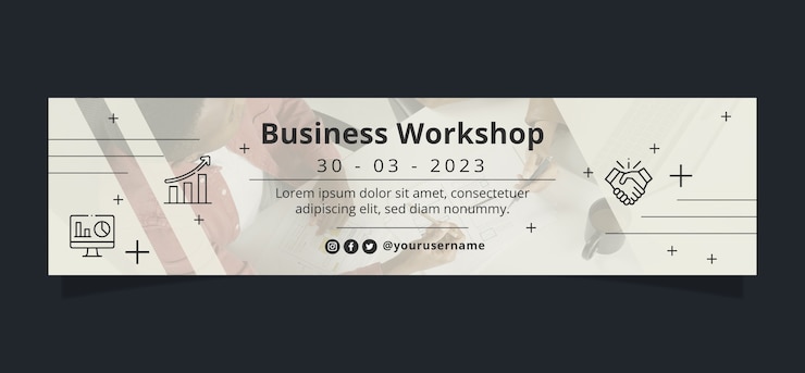 Vector Gratis banner linkedin bisnis desain datar