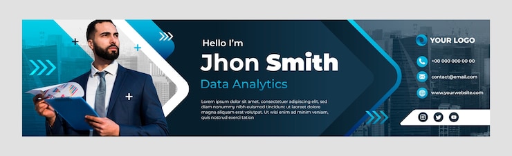 Vector Gratis banner linkedin bisnis gradien