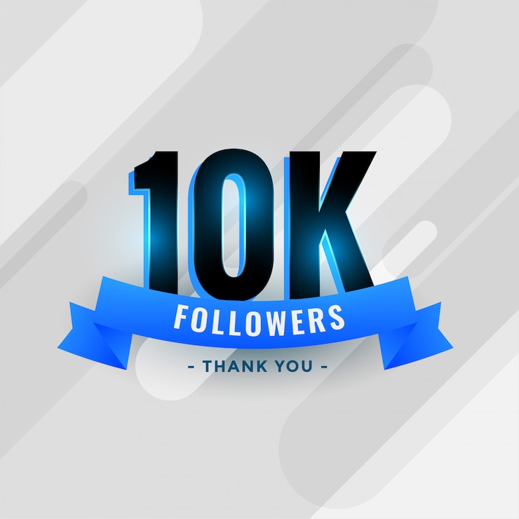 Vector Gratis banner media sosial terima kasih 10k pengikut atau 10000 pelanggan