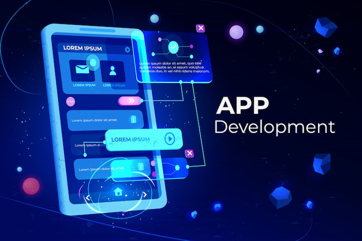 Vector Gratis banner pengembangan aplikasi