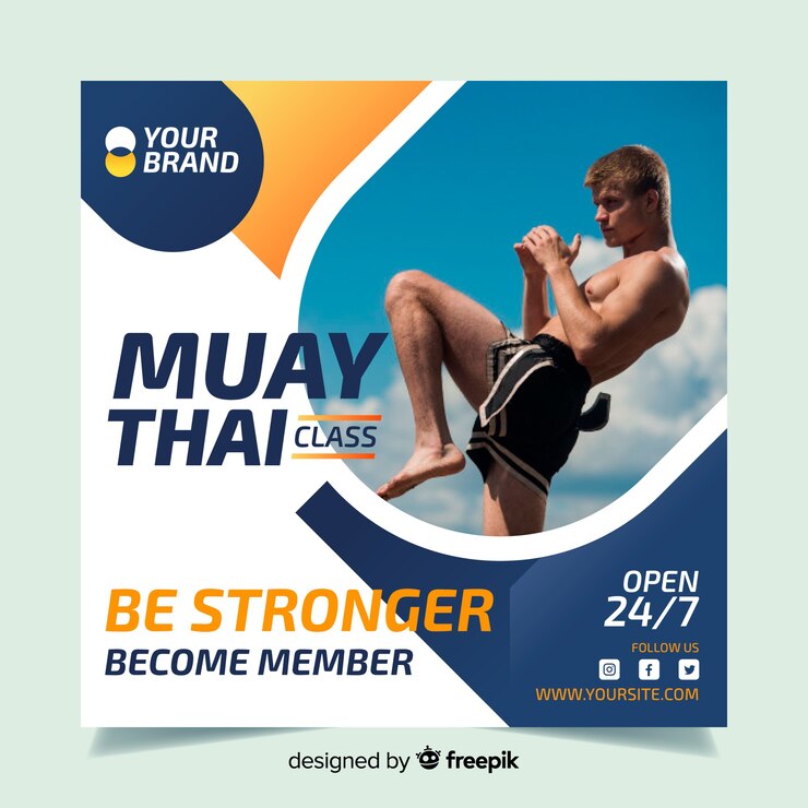 Vector Gratis banner persegi olahraga dengan foto