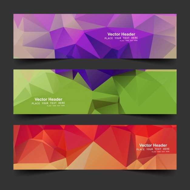 Vector Gratis banner poligonal penuh warna