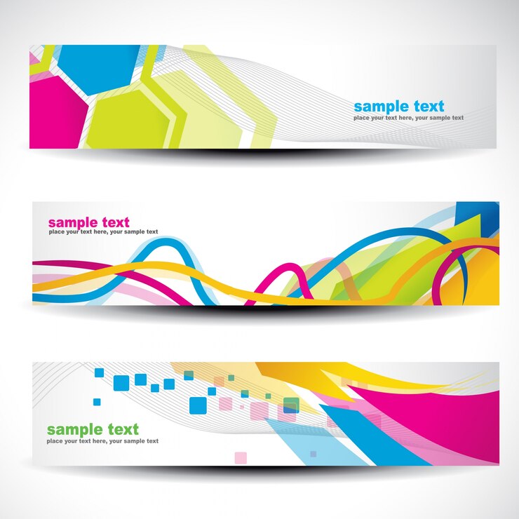 Vector Gratis banner set with modern colorful shapes