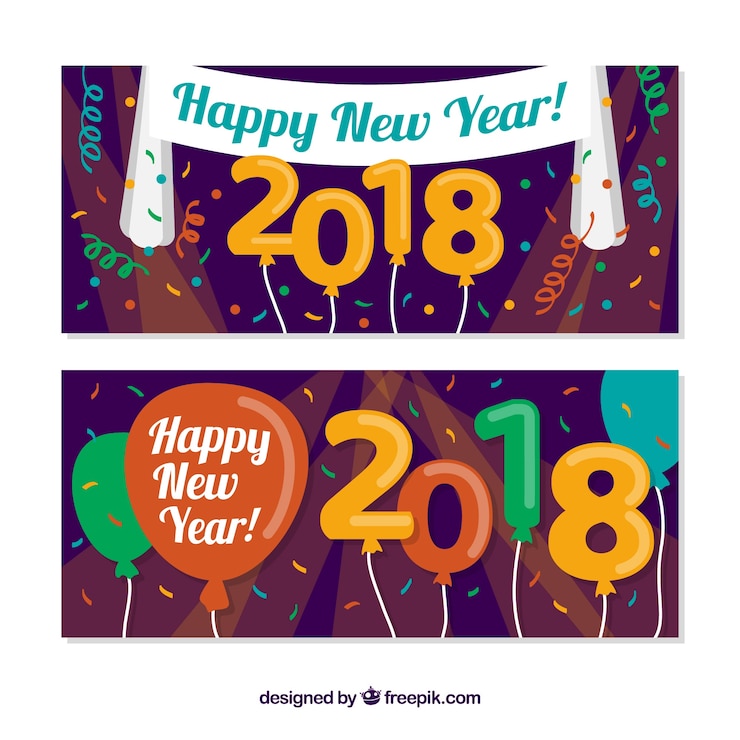 Vector Gratis banner tahun baru 2018