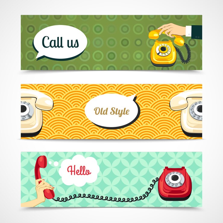 Vector Gratis banner telepon lama horizontal