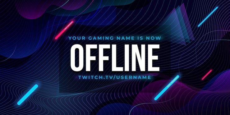Vector Gratis banner twitch offline abstrak