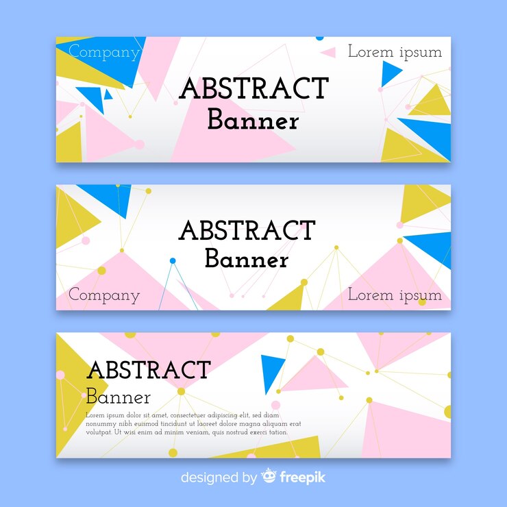 Vector Gratis banner warna-warni dengan desain abstrak