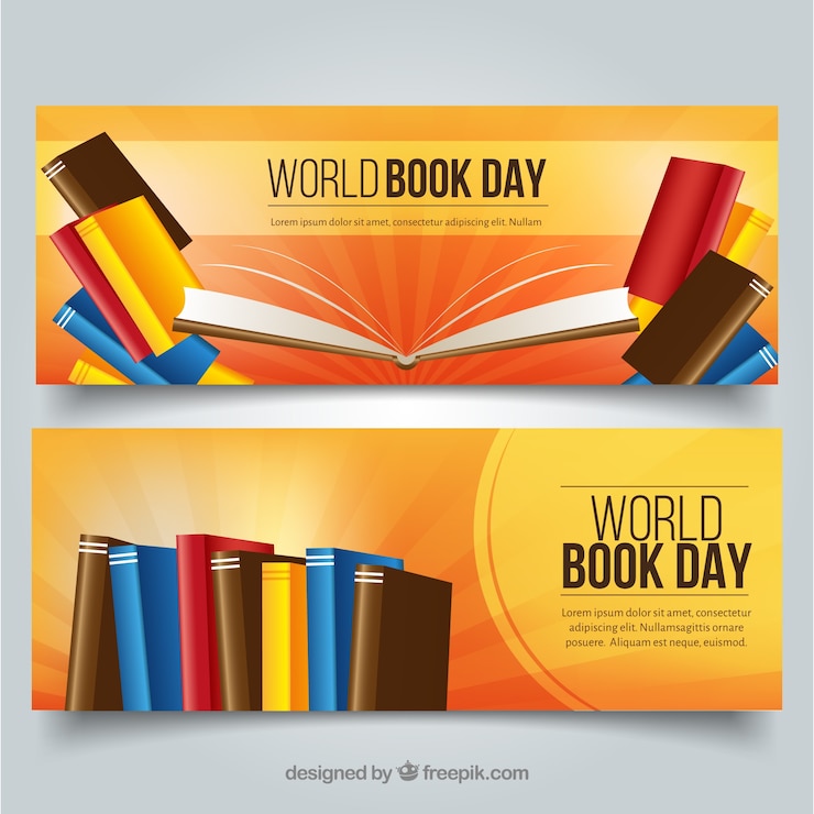 Vector Gratis banners for celebration of world book day