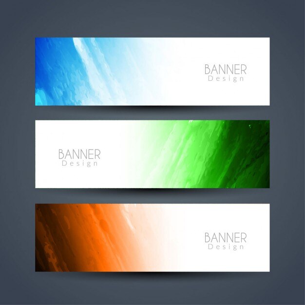 Banners with colorful paints