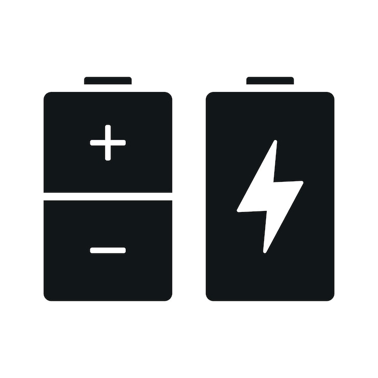 Vector Gratis batterys set of two glyph style