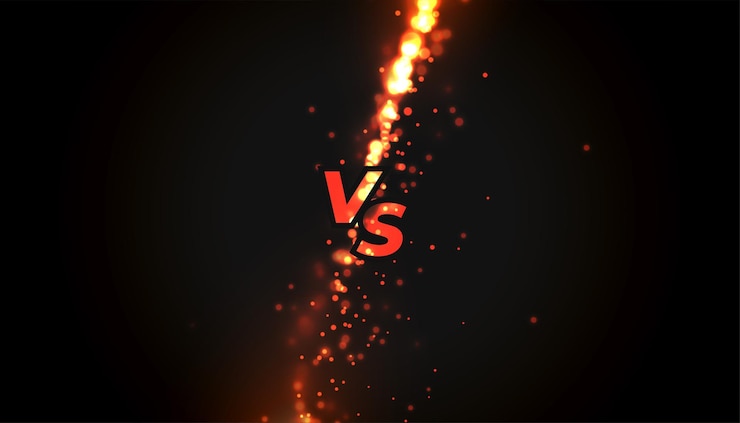 Vector Gratis battle versus vs banner or product comparison background with sparkles