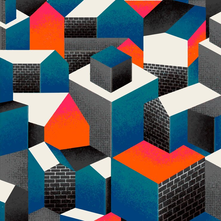 Vector Gratis bauhaus inspired pattern background 