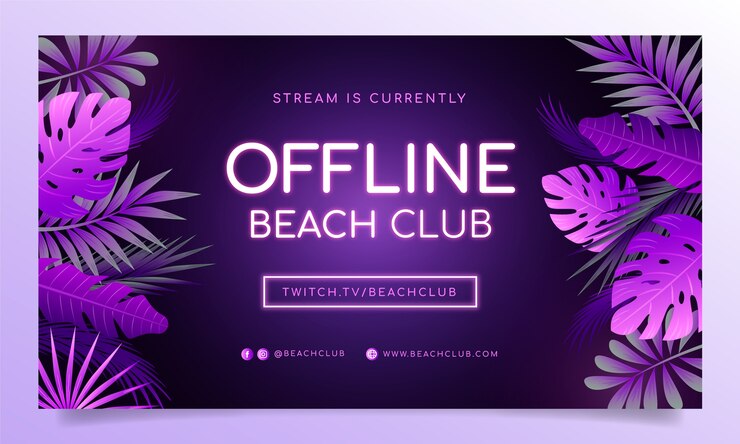 Vector Gratis beach club entertainment twitch background