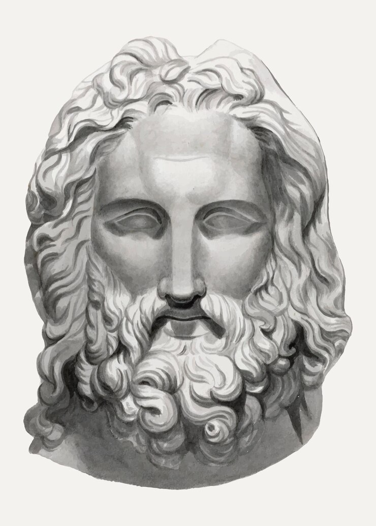 Vector Gratis bearded head vector vintage illustration, remixed from the artwork by john flaxman