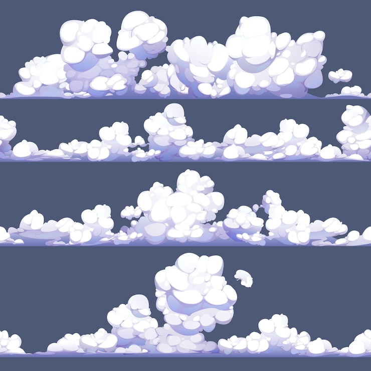 Vector Gratis beautiful cartoon cloud collection
