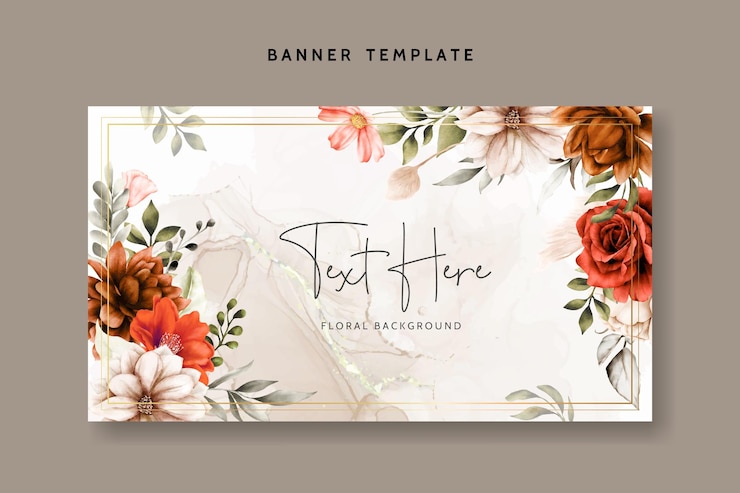 Vector Gratis beautiful floral watercolor background template