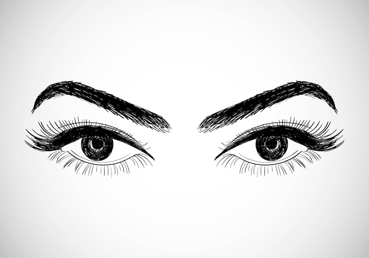 Vector Gratis beautiful hand drawn eyes sketch design