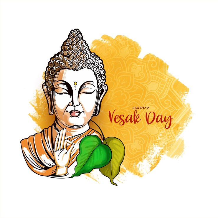 Vector Gratis beautiful happy vesak day and buddha purnima hindu festival greeting card