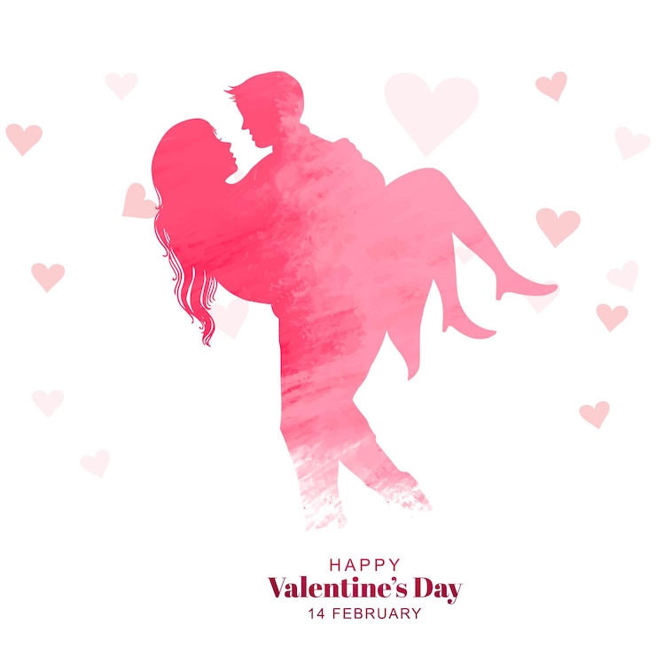 Vector Gratis beautiful in love hugging valentines day celebration card background