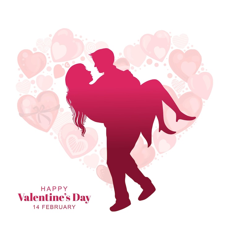 Vector Gratis beautiful in love hugging valentines day celebration card background