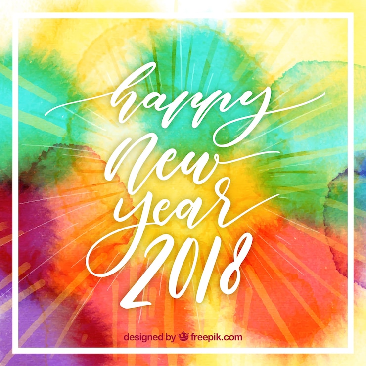 Vector Gratis beautiful new year lettering in vintage style