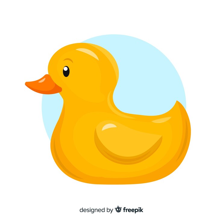 Vector Gratis bebek karet kuning gaya datar