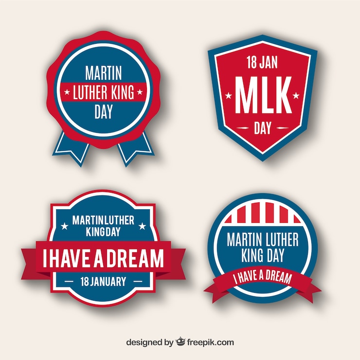 Vector Gratis beberapa stiker dekoratif untuk hari martin luther king