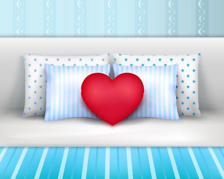 Vector Gratis bedlinnen pillows cushions realistic composition 