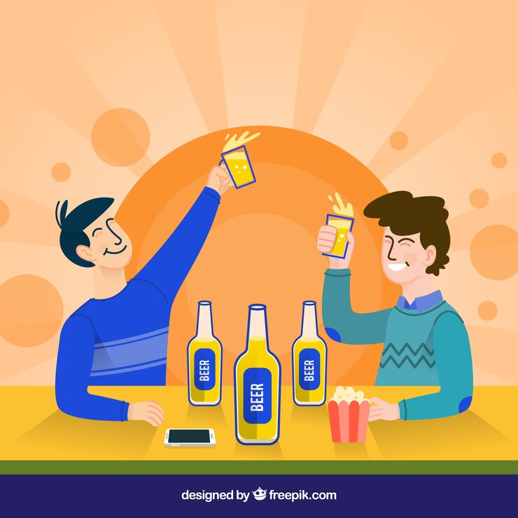 Vector Gratis beer design with friends
