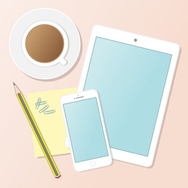 Vector Gratis bekerja sambil minum kopi