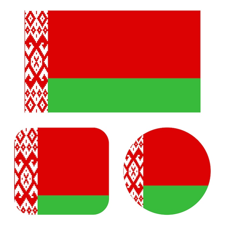 Vector Gratis belarus flag in rectangle square and circle