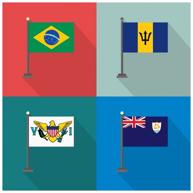 Vector Gratis bendera brazil barbados fidji
