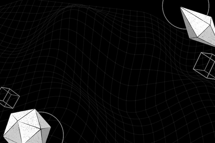 Vector Gratis bentuk geometris abu-abu dengan latar belakang hitam