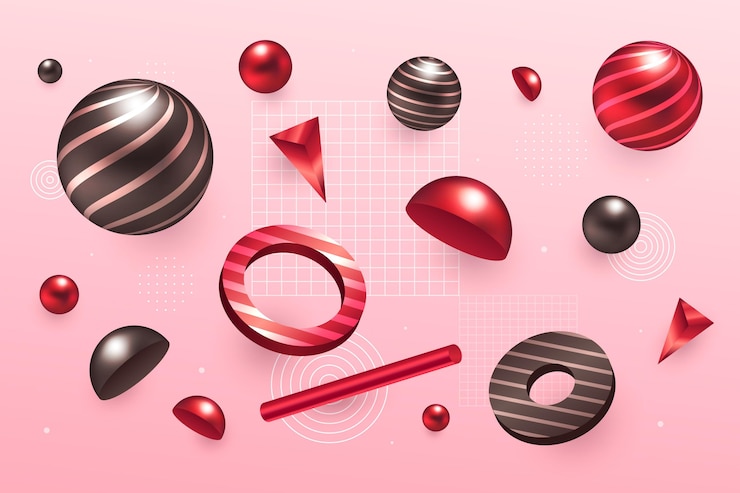 Vector Gratis bentuk geometris dalam efek 3d
