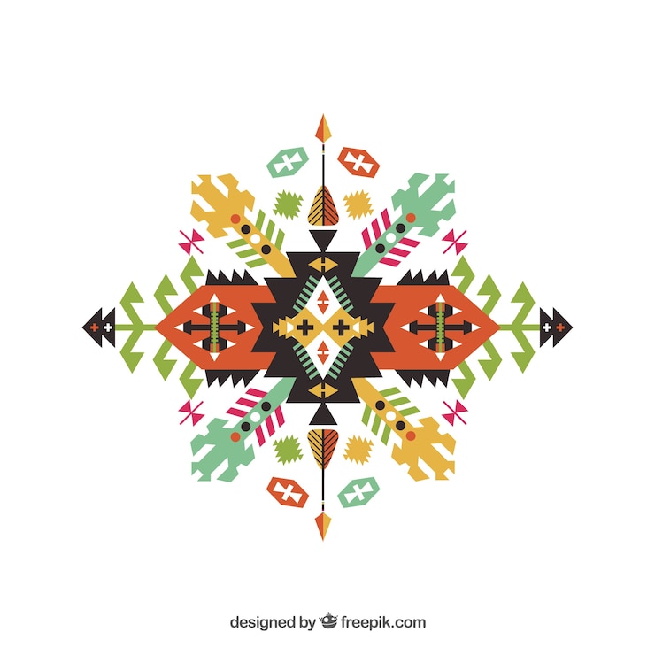 Vector Gratis bentuk geometris dalam gaya etnik