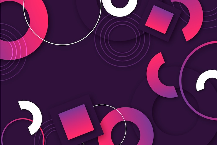 Vector Gratis bentuk geometris gradien pada latar belakang gelap