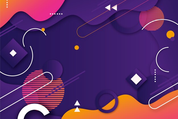 Bentuk geometris gradien pada latar belakang gelap