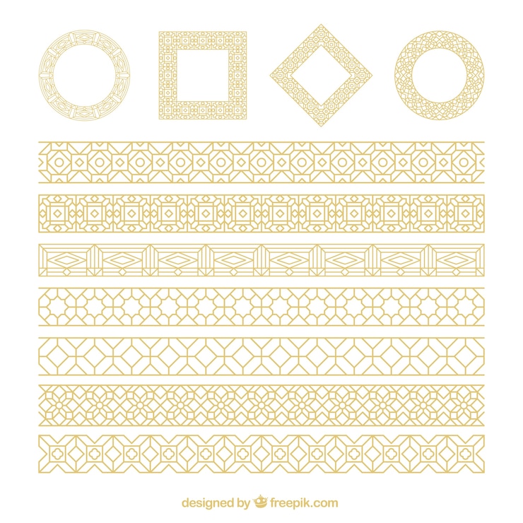 Vector Gratis bentuk ornamen keemasan