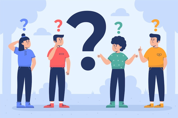 Vector Gratis berbagai orang mengajukan pertanyaan yang diilustrasikan