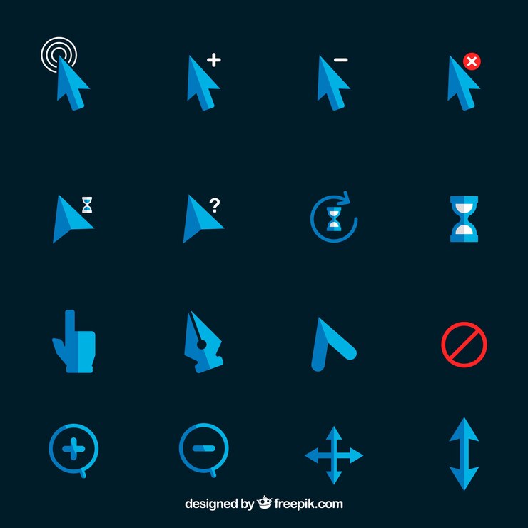 Vector Gratis big blue cursor collection