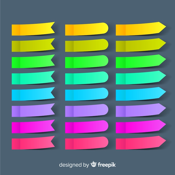 Vector Gratis big collection of sticky notes in realistic style
