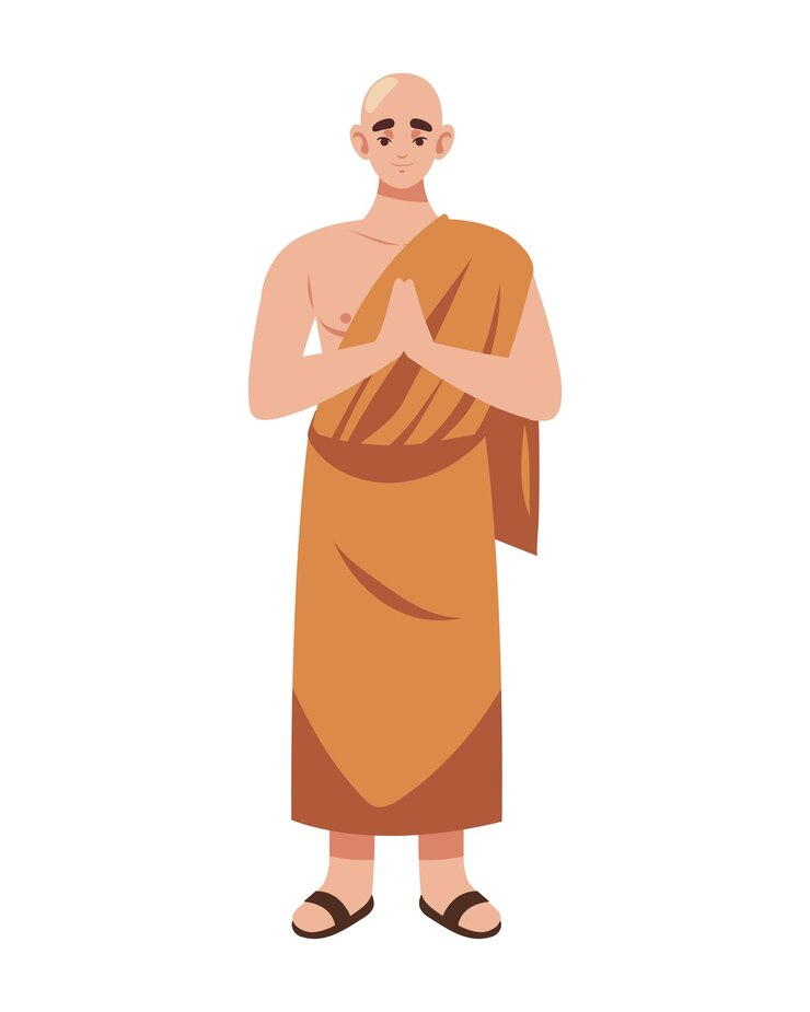 Vector Gratis biksu buddha berdoa