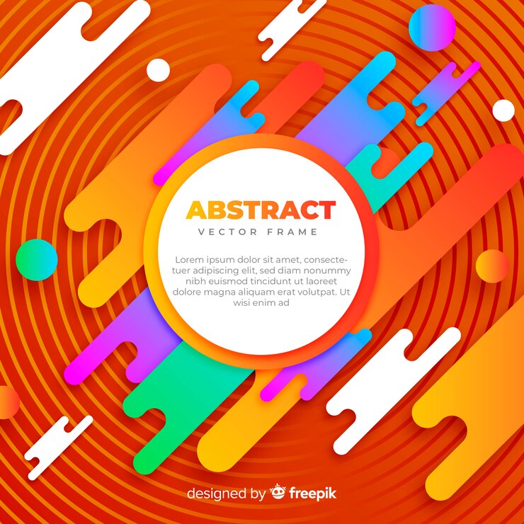 Vector Gratis bingkai abstrak modern dengan gaya penuh warna