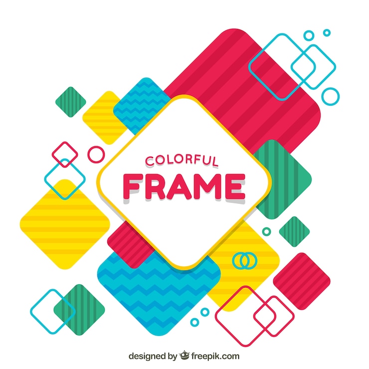 Vector Gratis bingkai datar penuh warna