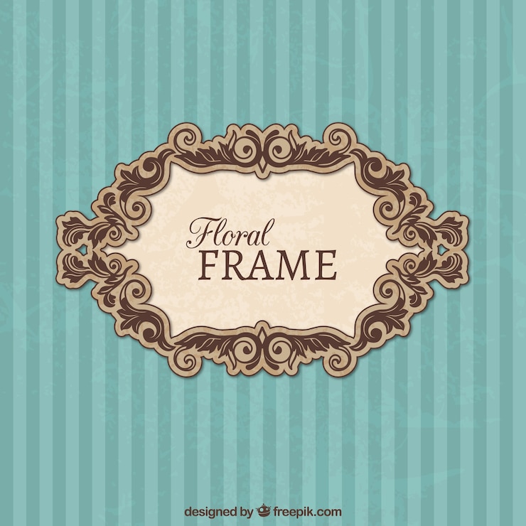 Vector Gratis bingkai floral vintage