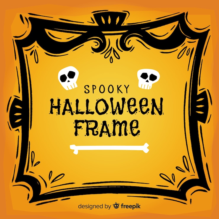 Vector Gratis bingkai halloween digambar tangan